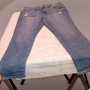 KanCan Distressed Blue Straight Leg Distressed Jeans 18w